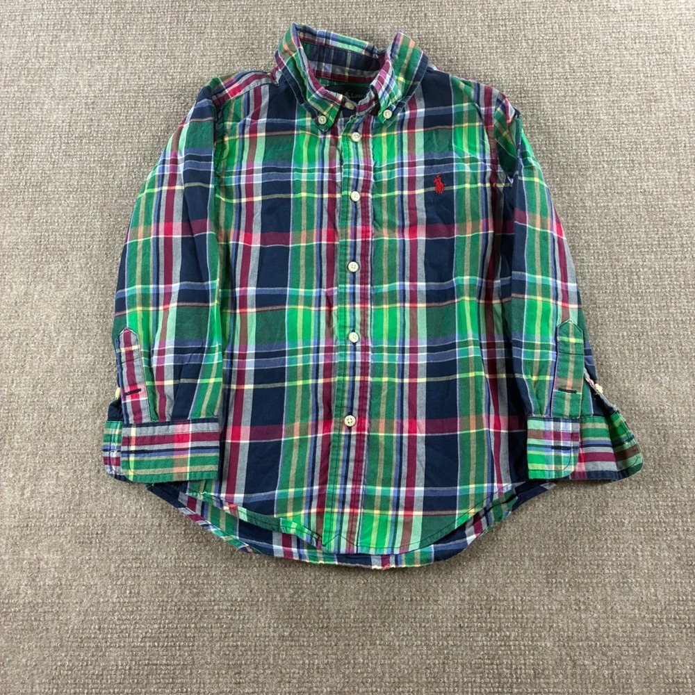 Ralph Lauren Kids Size 5 Plaid Button Down Shirt Multi Color Long Sleeve‎